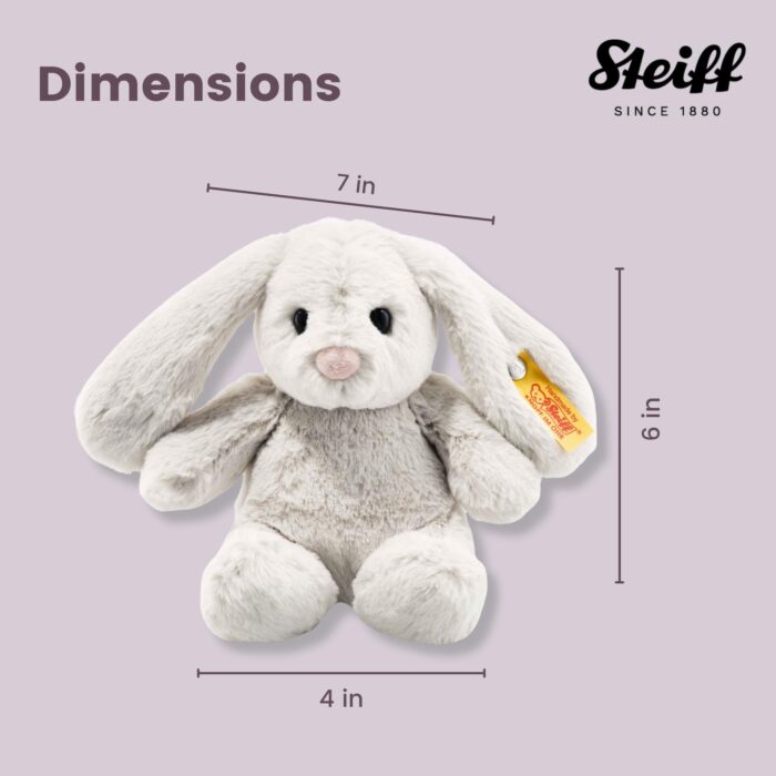 Steiff Hoppie Hase 18 cm hellgrau, Plüschtier Hase mit Schlappohren, Soft Cuddly Friends, flauschiges Stofftier Kuscheln - Image 2