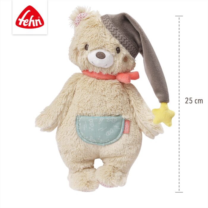 Fehn Kuscheltier Bär Bruno – Weicher Teddybär für Neugeborene als Einschlafhilfe - Stofftier zum Greifen, Fü - Image 3